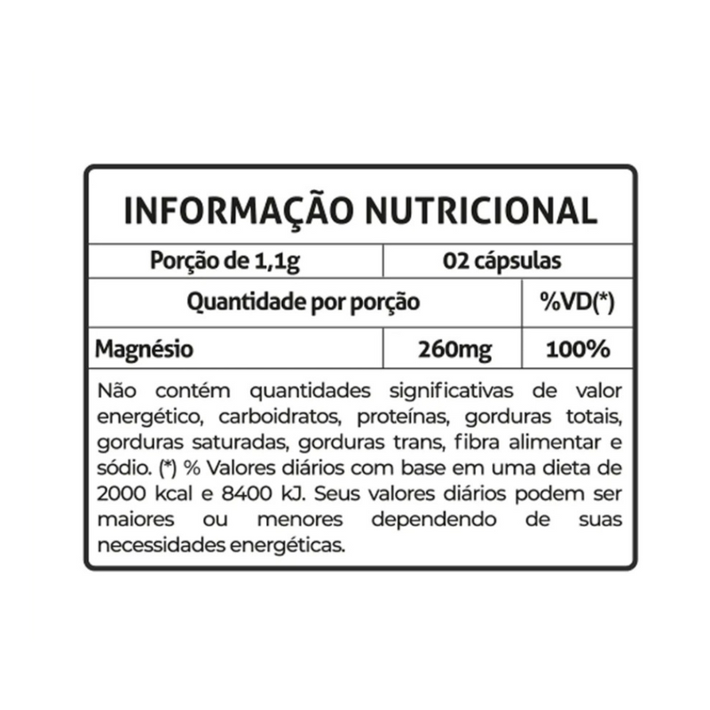 Magnésio Dimalato 60 Cápsulas de 550mg Fitoprime