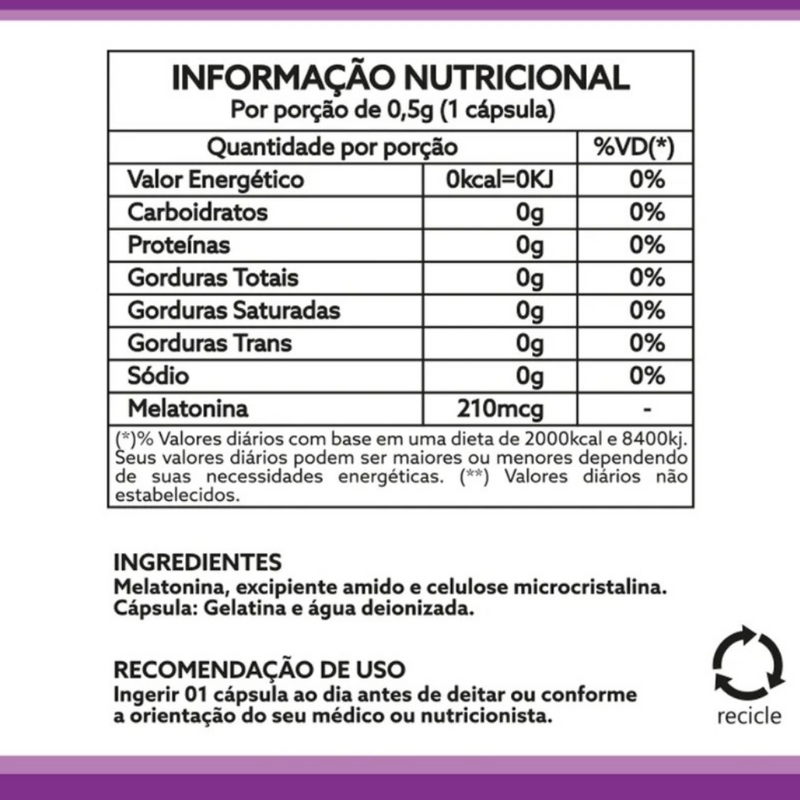 Melatonina 210mcg 120 Cápsulas Prime Ervas