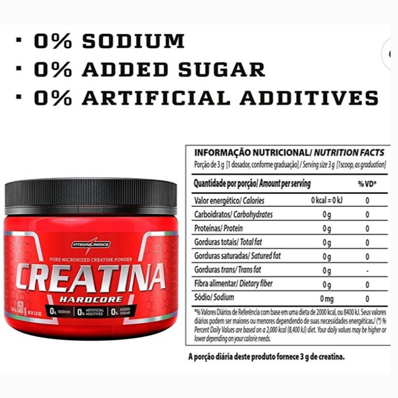 Creatina Hardcore Integralmedica 150g - Suplemente.c