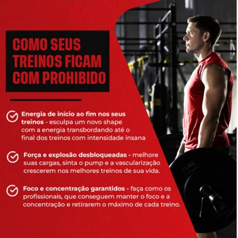 Pré Treino Prohibido 3VS Nutrition 300g - Suplemente.c