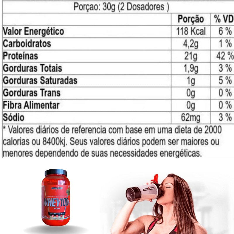 Whey 100% Pure Concentrado Integralmedica 900g pote Sabor Cokies e Cream - Suplemente.c