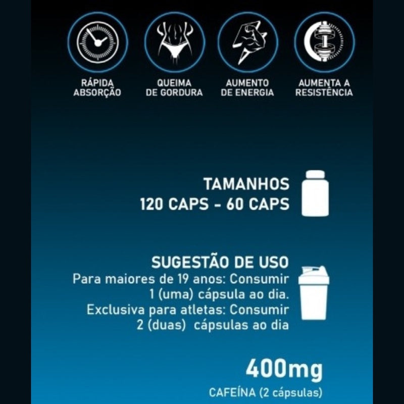 Cafeína 100% Pura Dcx 120 Cápsulas - Suplemente.c