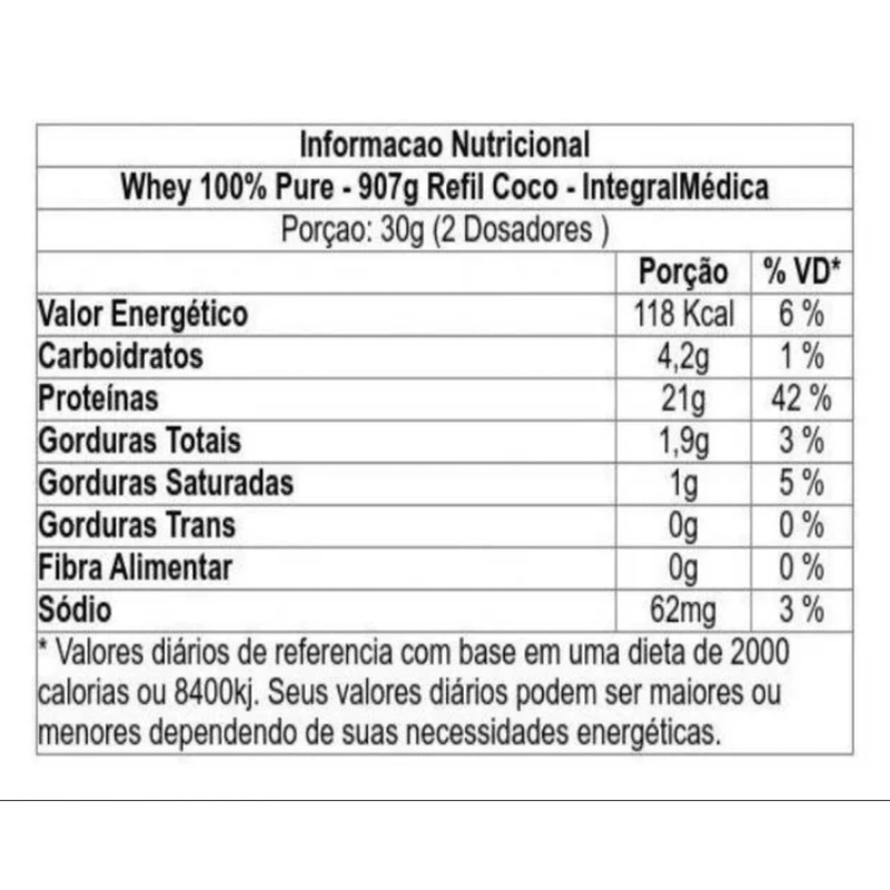 Whey Protein 100% Concentrado Integralmédica 900g Refil Sabor Chocolate - Suplemente.c