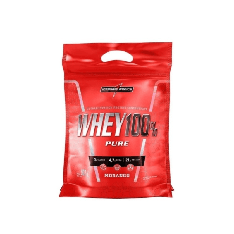 Whey Protein 100% Concentrado Integralmédica 900g Refil Sabor Chocolate - Suplemente.c