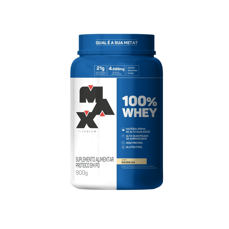 Whey Protein 100% Concentrado Max Titanium 900g - Suplemente.c