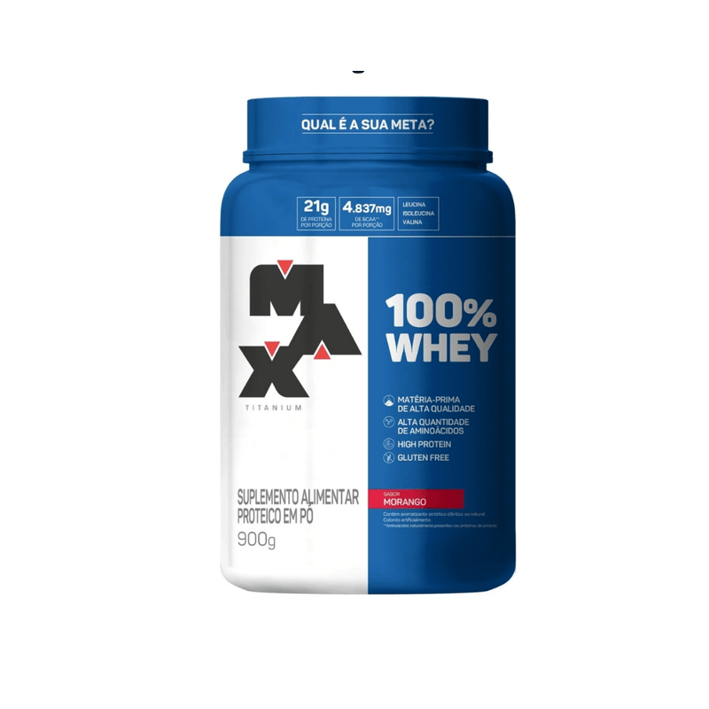 Whey Protein 100% Concentrado Max Titanium 900g - Suplemente.c